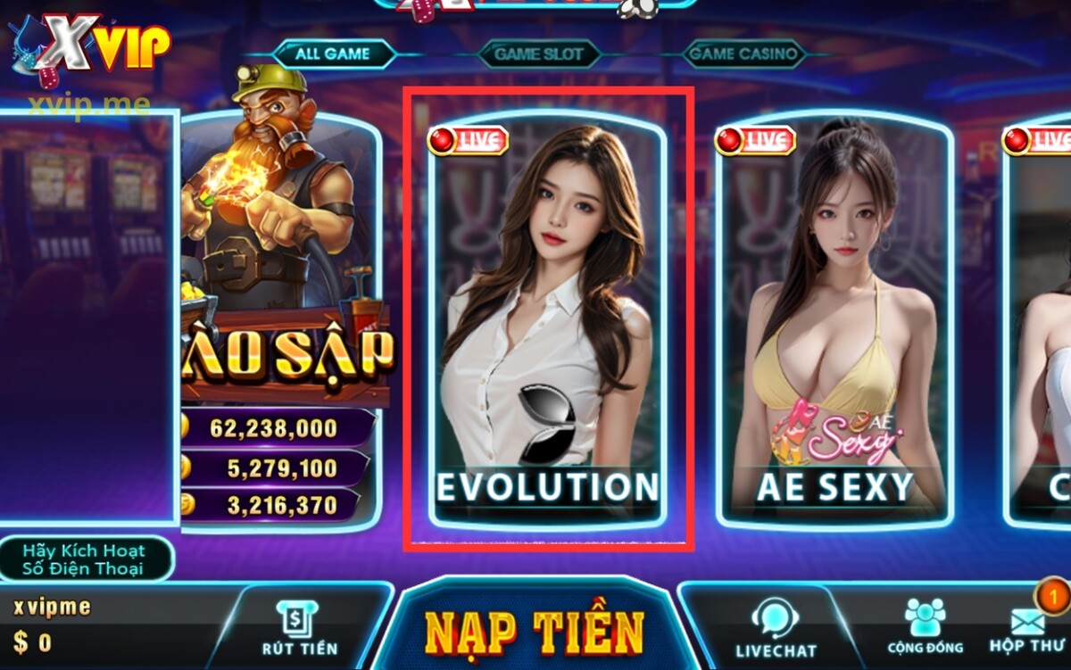 Đánh giá chi tiết về sảnh Evolution tại cổng game XVip